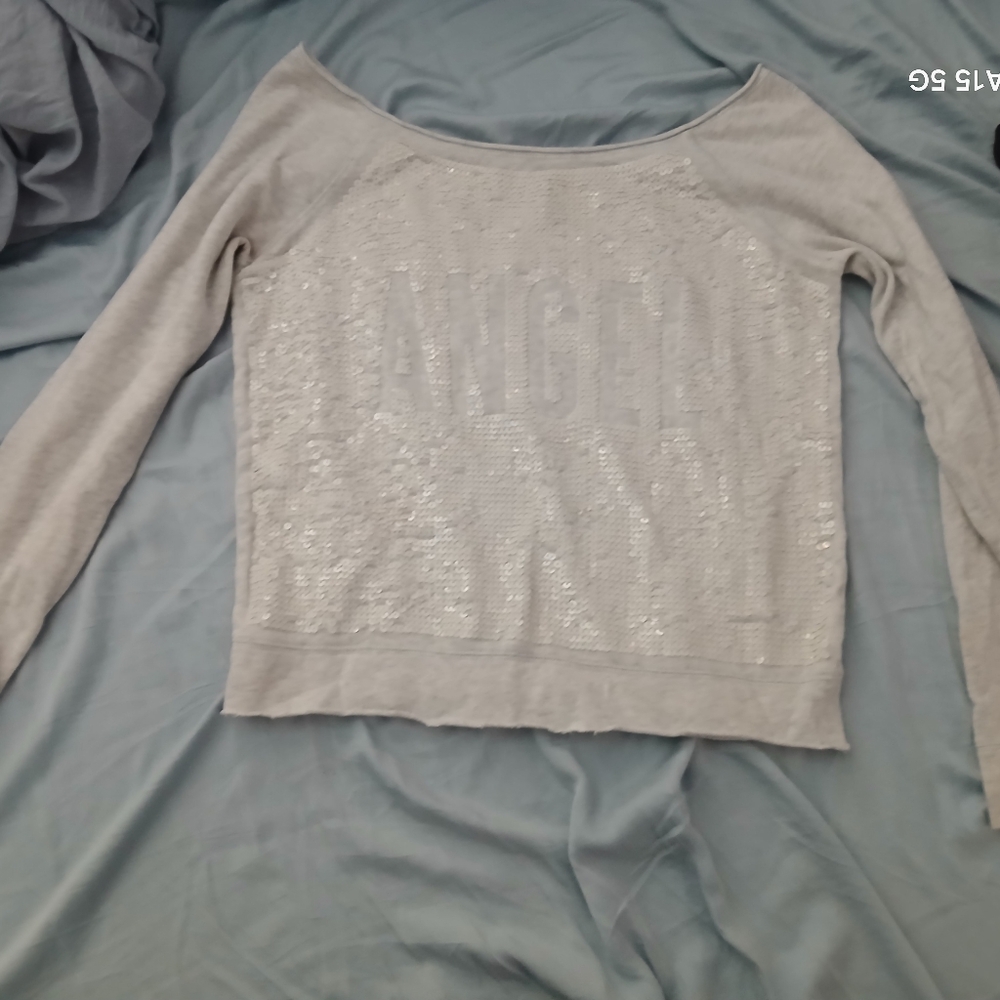 Victoria's Secret Gray Sequin Top